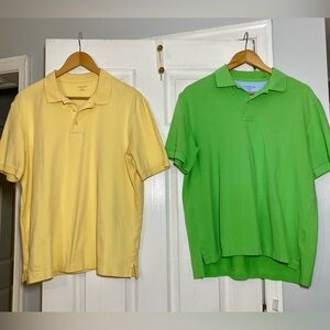 Men's Yellow and Green Lands End  Polo Shirts size large like new